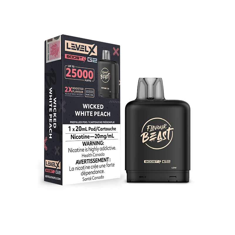 Level X Boost Pod 20mL - Flavour Beast - Wicked White Peach (ON)