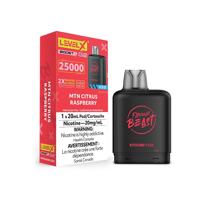 Level X Flavour Beast Boost G2 Pod - MTN Citrus Raspberry (ON)