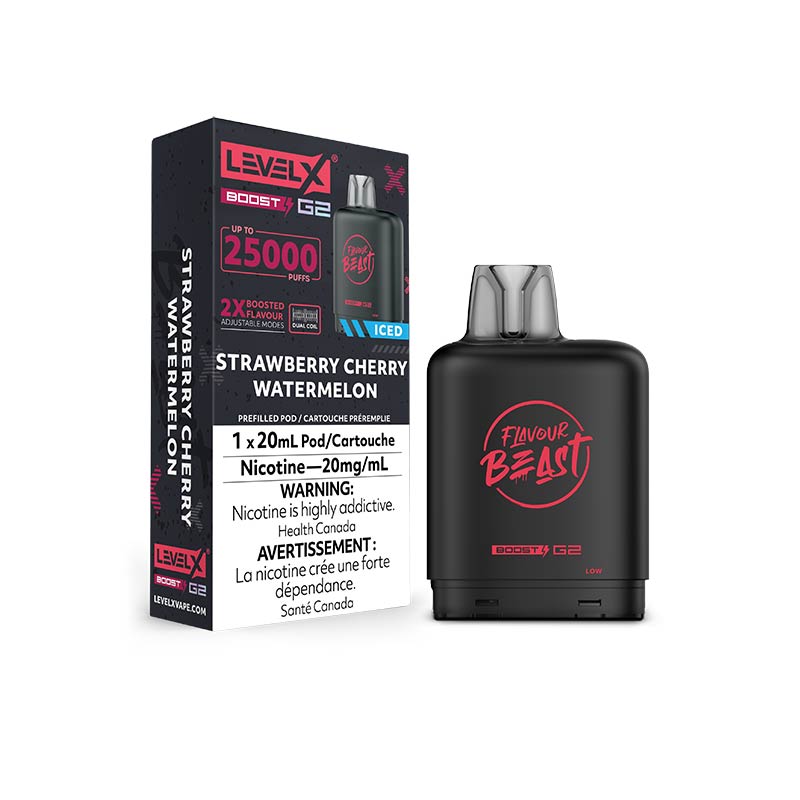 Level X Flavour Beast Boost G2 Pod - Strawberry Cherry Watermelon Iced (ON)