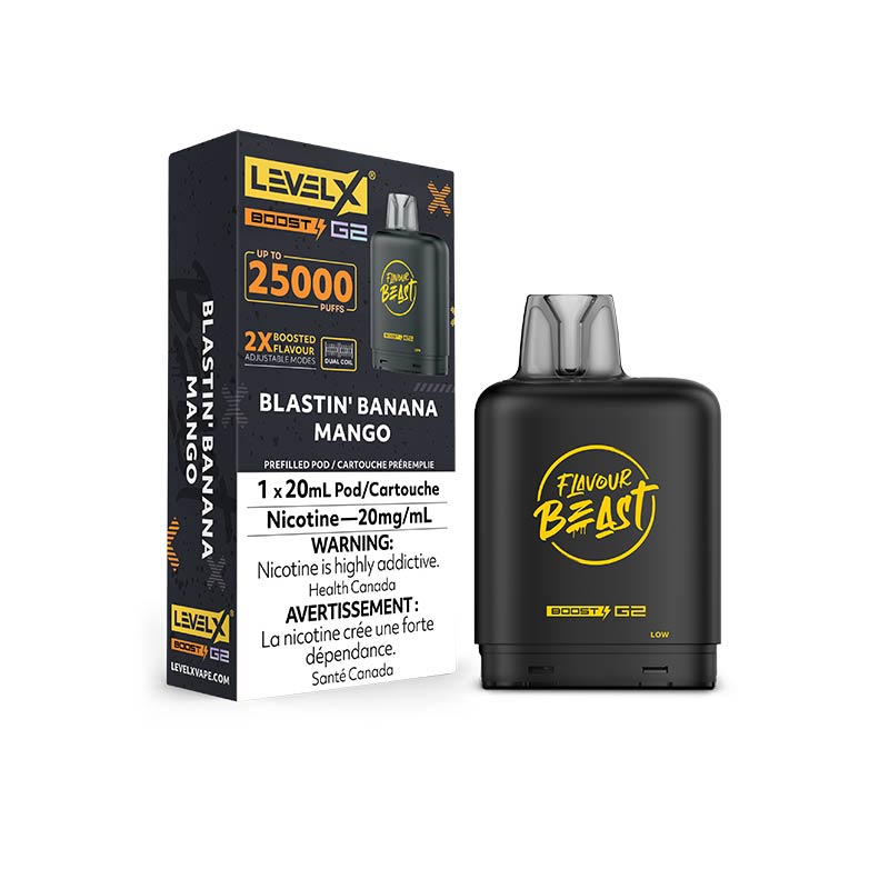 Level X Flavour Beast Boost G2 Pod - Blastin' Banana Mango (ON) - Bay Vape