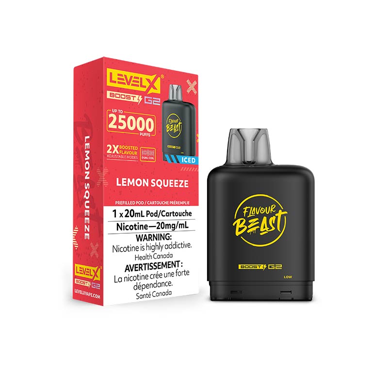 Level X Flavour Beast Boost G2 Pod - Lemon Squeeze - Bay Vape