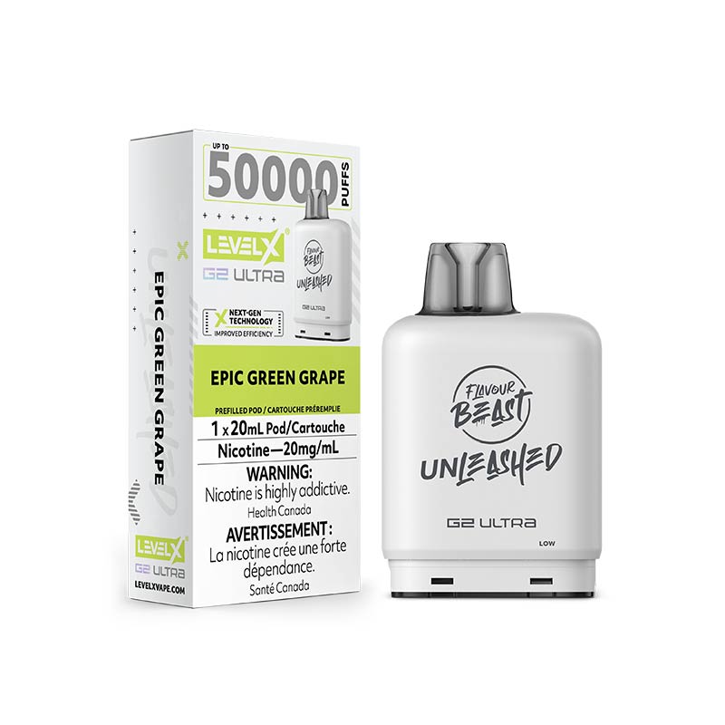 Level X G2 Ultra Pod - Unleashed - Epic Green Grape (ON) - Bay Vape