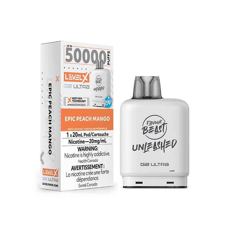 Level X G2 Ultra Pod - Unleashed - Epic Peach Mango Iced (ON) - Bay Vape