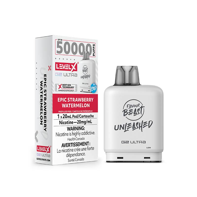 Level X G2 Ultra Pod - Unleashed - Epic Strawberry Watermelon Iced (ON) - Bay Vape