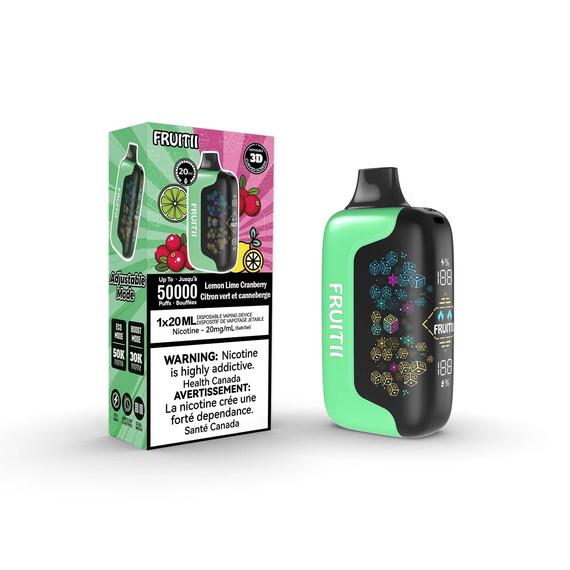 Fruitii 50K Disposable - Lemon Lime Cranberry - Bay Vape