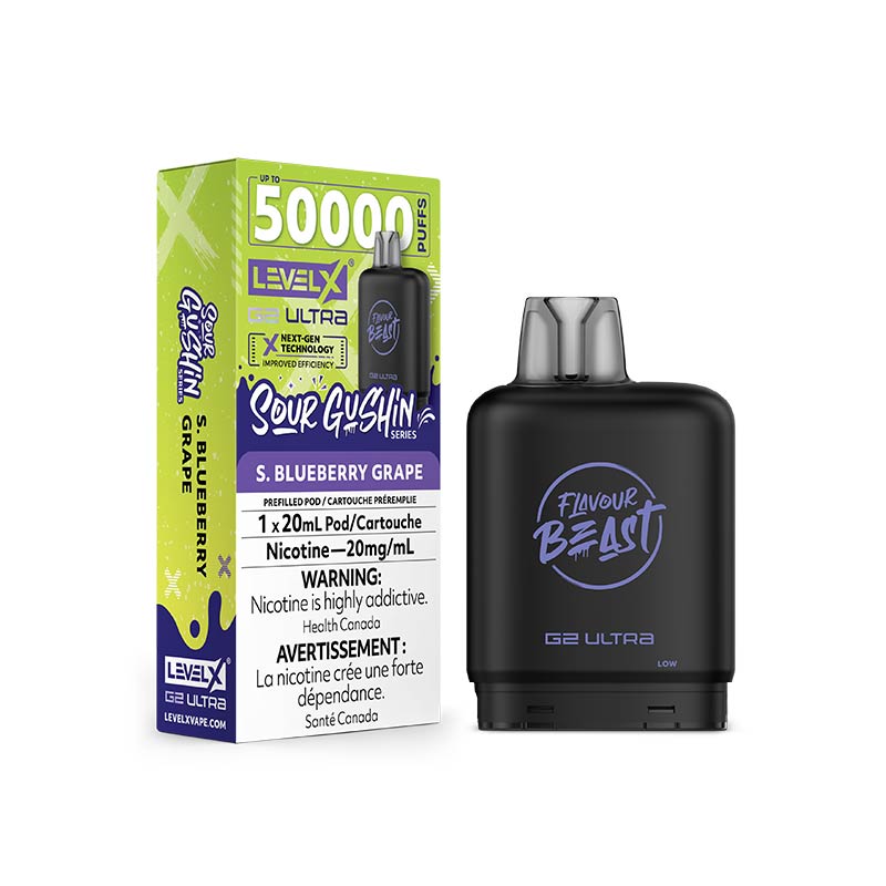 Level X G2 Ultra Pod - Flavour Beast - Gushin S. Blueberry Grape (ON) - Bay Vape