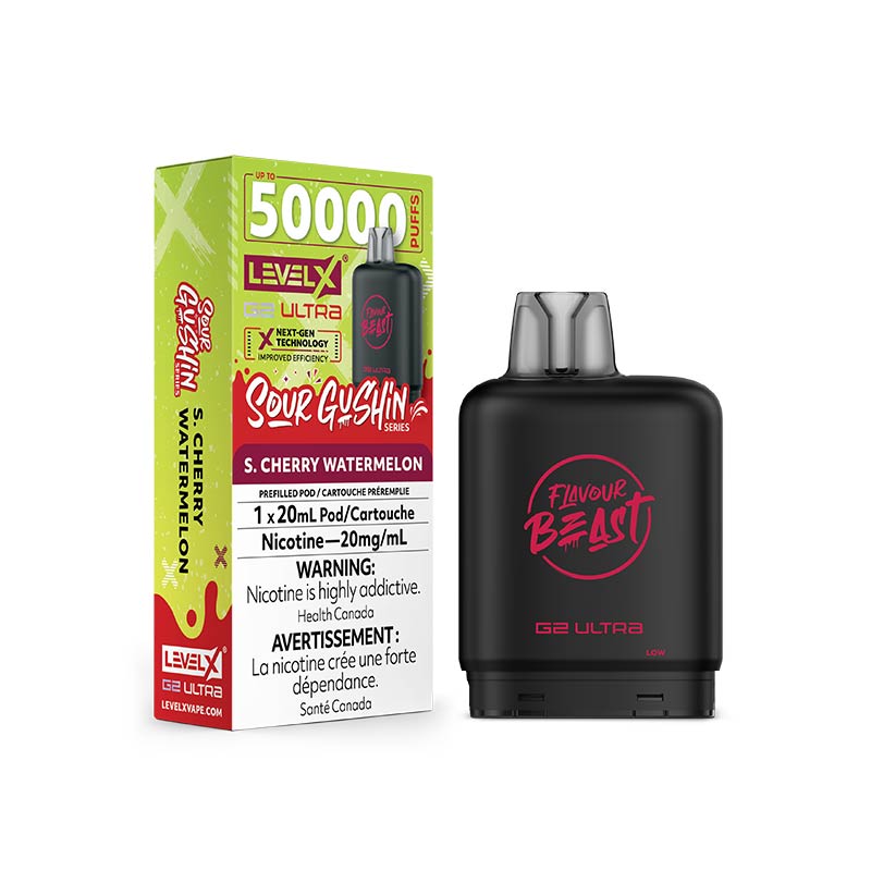 Level X G2 Ultra Pod - Flavour Beast - Gushin S. Cherry Watermelon (ON) - Bay Vape