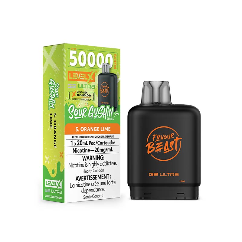 Level X G2 Ultra Pod - Flavour Beast - Gushin S. Orange Lime (ON) - Bay Vape