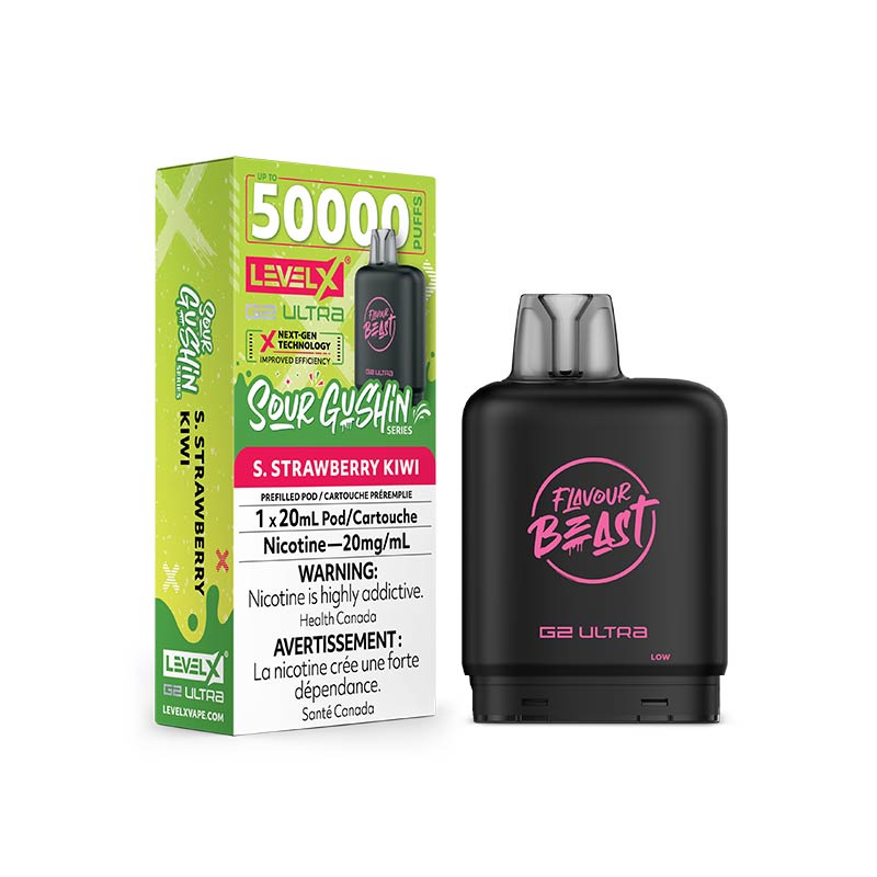 Level X G2 Ultra Pod - Flavour Beast - Gushin S. Strawberry Kiwi (ON) - Bay Vape