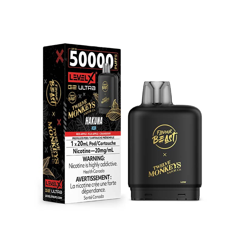 Level X G2 Ultra Pod - Flavour Beast X 12 Monkeys - Hakuna Iced (ON) - Bay Vape