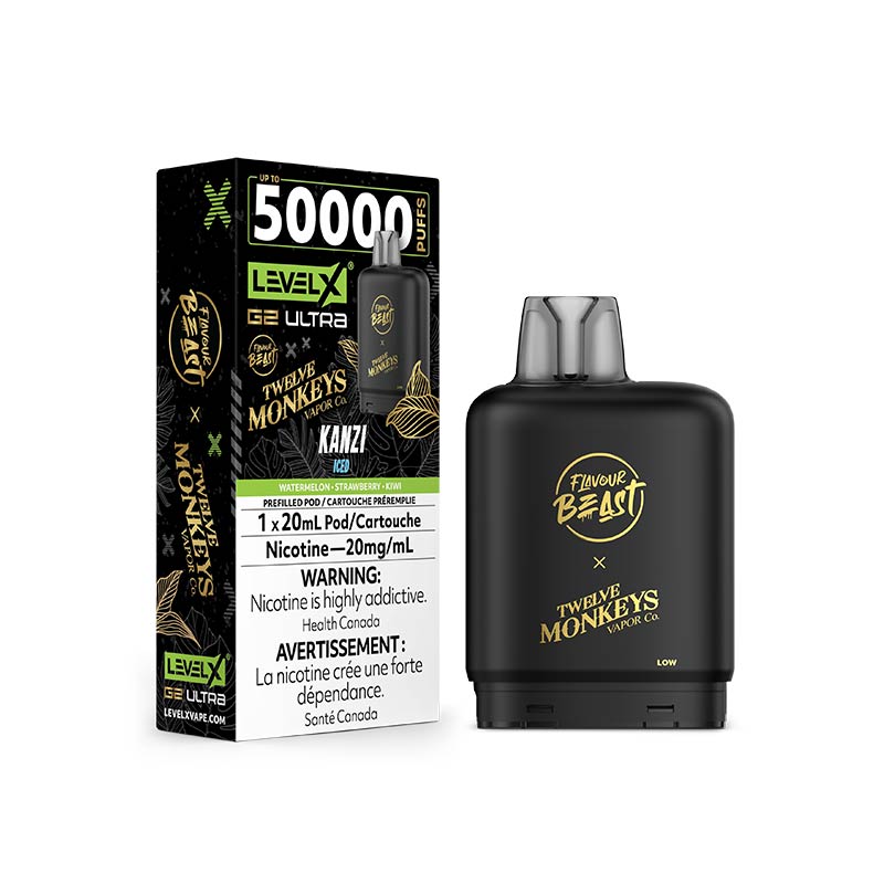 Level X G2 Ultra Pod - Flavour Beast X 12 Monkeys - Kanzi Iced (ON) - Bay Vape