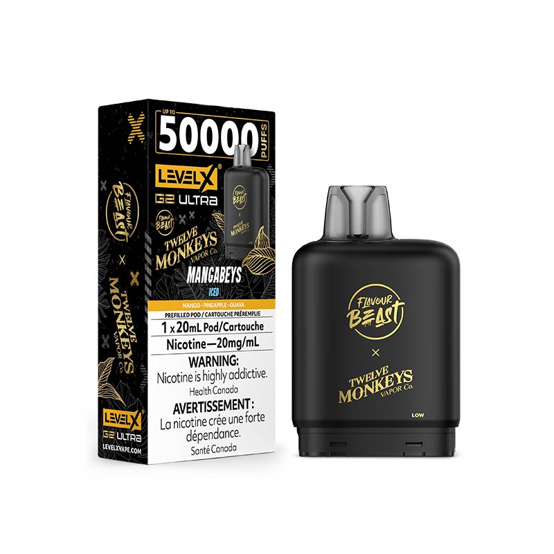 Level X G2 Ultra Pod - Flavour Beast X 12 Monkeys - Mangabeys Iced (MB) - Bay Vape