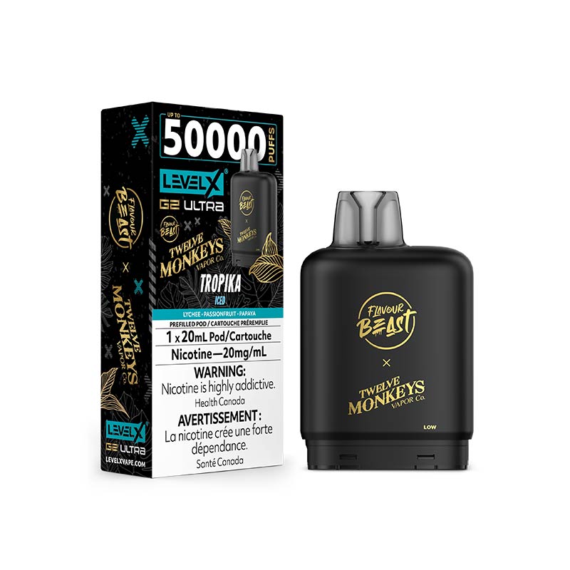 Level X G2 Ultra Pod - Flavour Beast X 12 Monkeys - Tropika Iced (AB) - Bay Vape