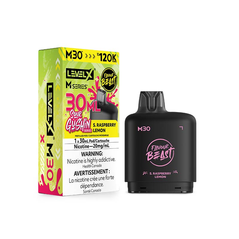 Level X M Series Pod - Flavour Beast - Gushin S. Raspberry Lemon (AB)