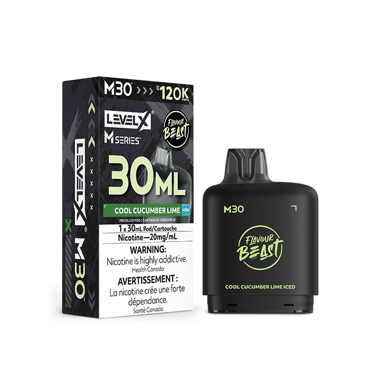 Level X M30 Pod - Flavour Beast - Cool Cucumber Lime Iced (MB) - Bay Vape