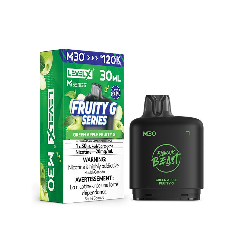 Level X M30 Pod - Flavour Beast - Green Apple Fruity G (MB) - Bay Vape