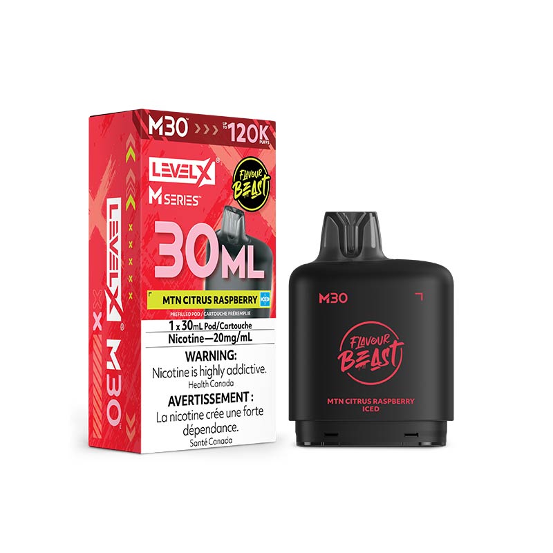 Level X M30 Pod - Flavour Beast - MTN Citrus Raspberry Iced (MB) - Bay Vape