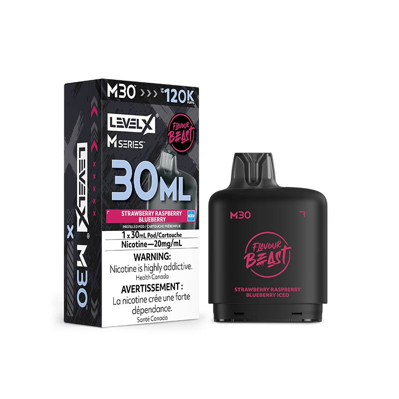 Level X M30 Pod - Flavour Beast - Strawberry Raspberry Blueberry Iced (MB) - Bay Vape