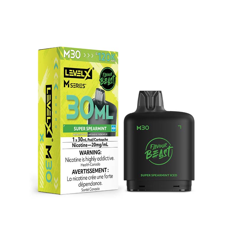 Level X M30 Pod - Flavour Beast - Super Spearmint Iced (MB) - Bay Vape
