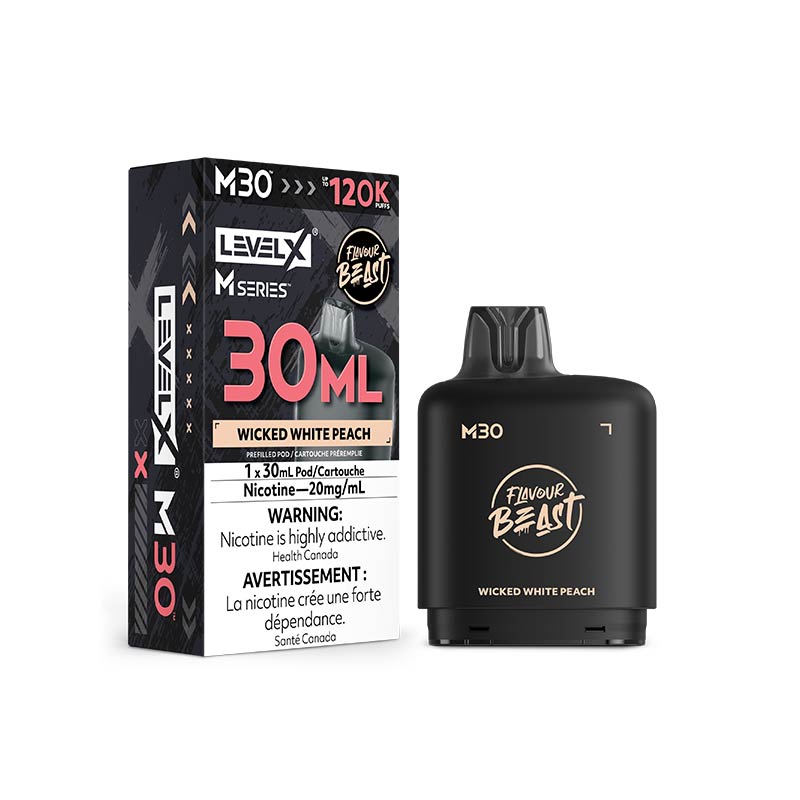 Level X M30 Pod - Flavour Beast - Wicked White Peach (MB) - Bay Vape