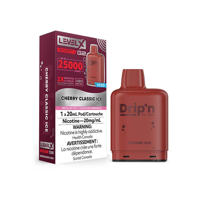 Level X Drip'n Boost Pod 20mL - Cherry Classic Iced (ON)