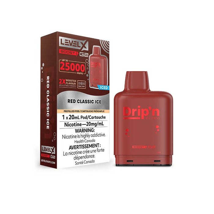 Level X Drip'n Boost Pod 20mL - Red Classic (ON)