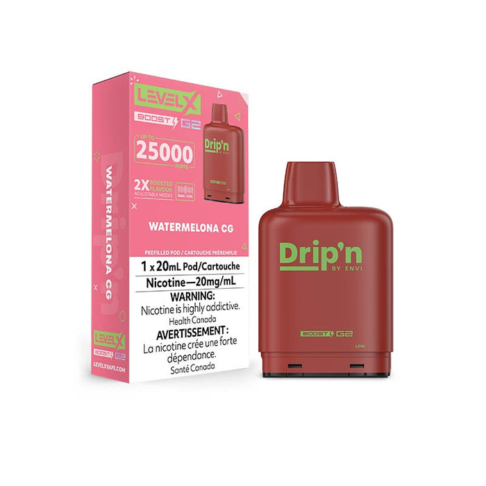 Level X Drip'n Boost Pod 20mL - Watermelona CG (ON)