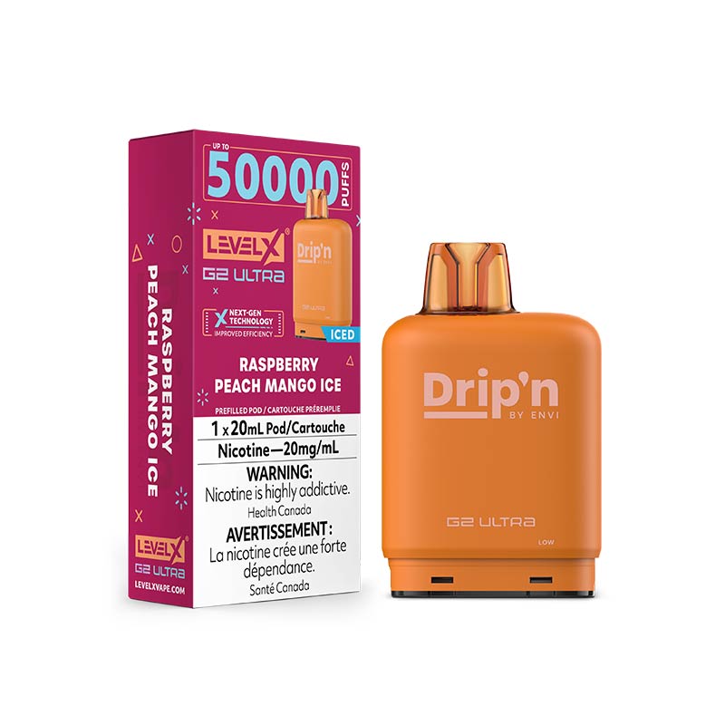 Level X Drip'n G2 Ultra Pod - Raspberry Peach Mango Ice (ON)