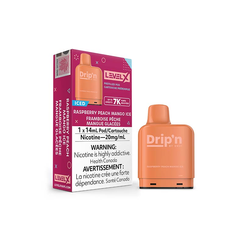 Level X Drip'n Pod - Raspberry Peach Mango Ice - Bay Vape Canada