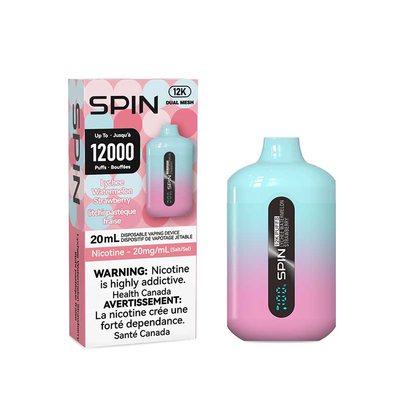Spin 12K Disposable - Lychee Watermelon Strawberry (ON) - Bay Vape Canada