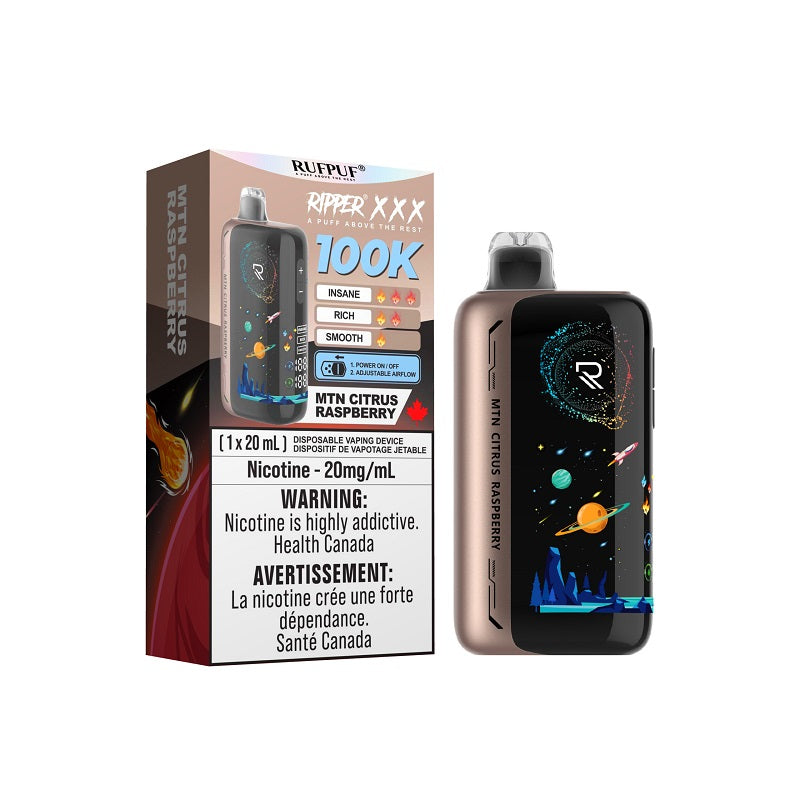 Ripper XXX 100K Disposable - MTN Citrus Raspberry (ON) - Bay Vape