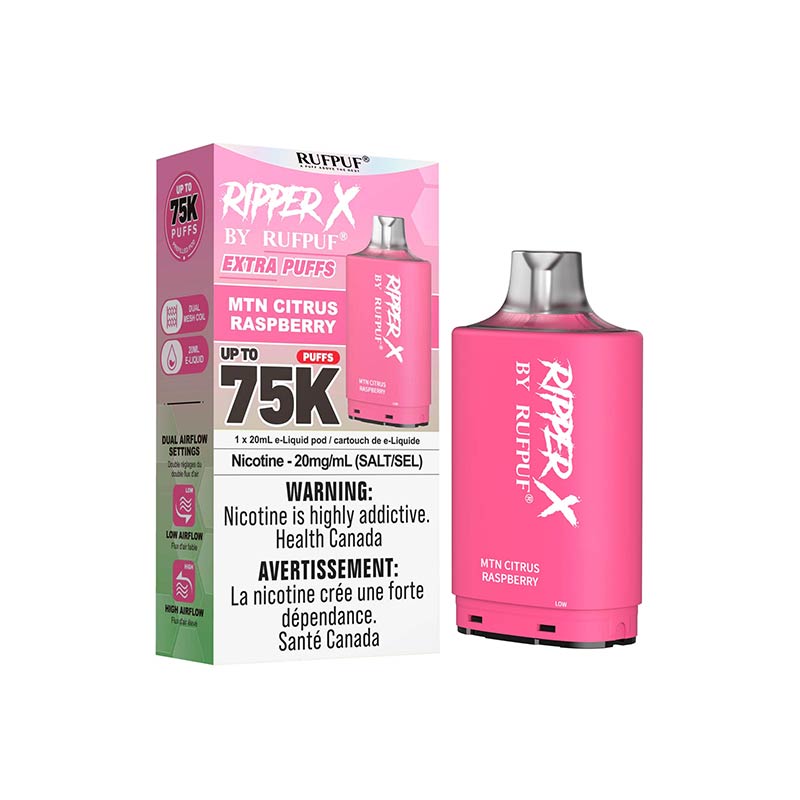 Ripper X Pod by Rufpuf 75K - MTN Citrus Raspberry - Bay Vape Canada