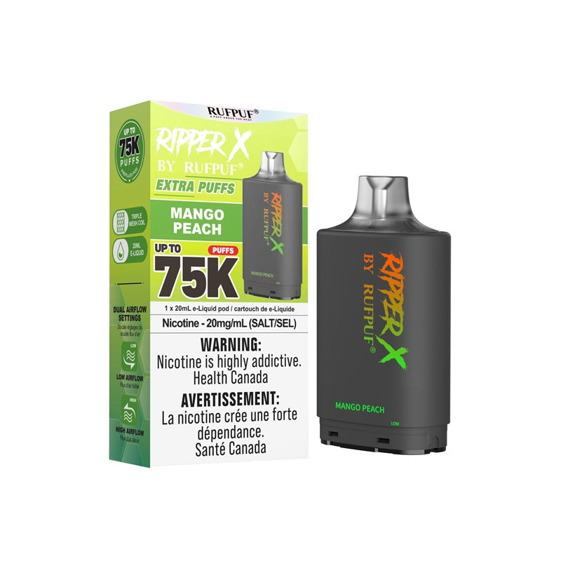 Ripper X Pod by Rufpuf 75K - Mango Peach - Bay Vape Canada