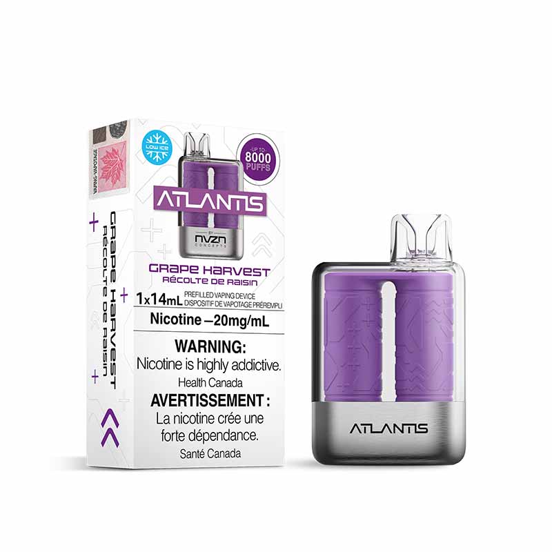 Atlantis by NVZN 8000 Disposable - Grape Harvest - Bay Vape Canada