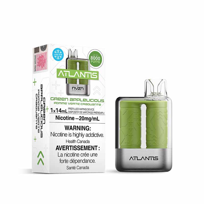 Atlantis by NVZN 8000 Disposable - Green Applelicious - Bay Vape Canada