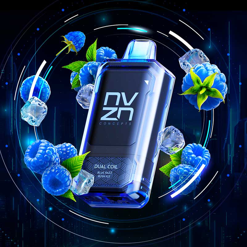 NVZN Caliburn Bar 18K Disposable - Blue Razz Rush Ice - Bay Vape Canada