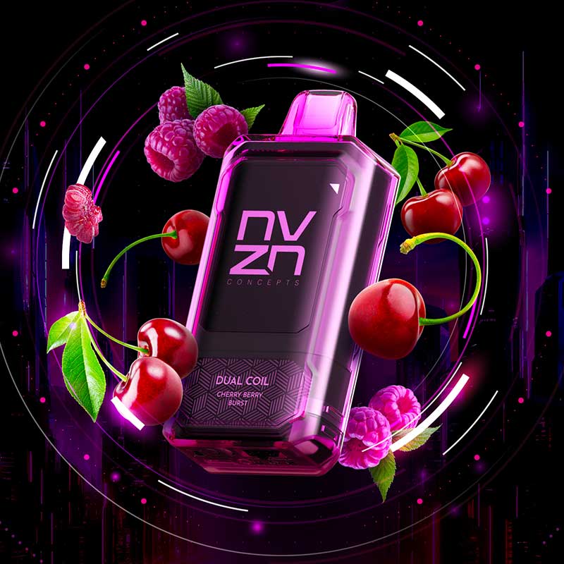NVZN Caliburn Bar 18K Disposable - Cherry Berry Burst - Bay Vape Canada