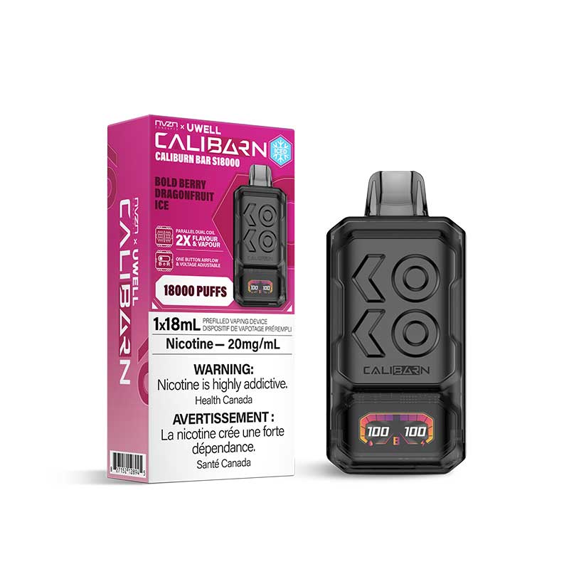NVZN Caliburn Bar 18K Disposable - Bold Berry Dragonfruit Ice - Bay Vape Canada