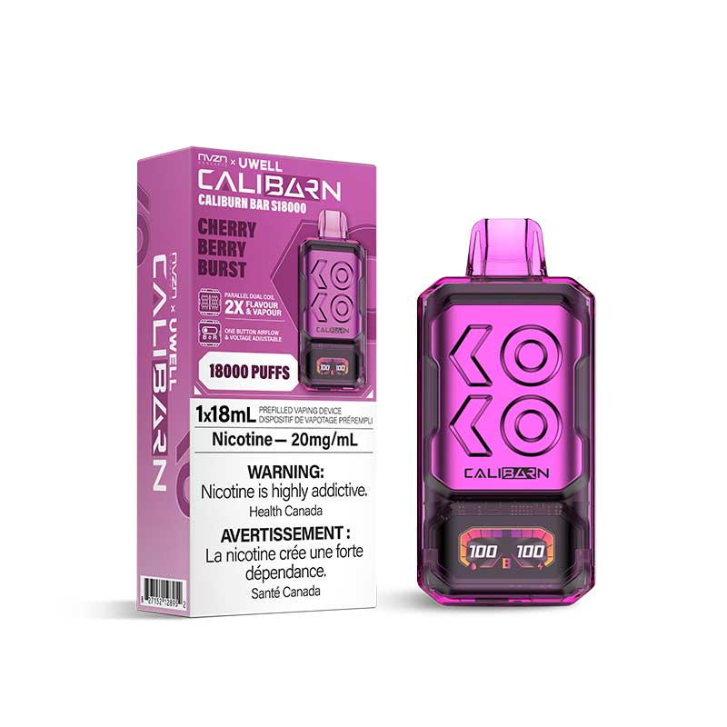 NVZN Caliburn Bar 18K Disposable - Cherry Berry Burst - Bay Vape Canada