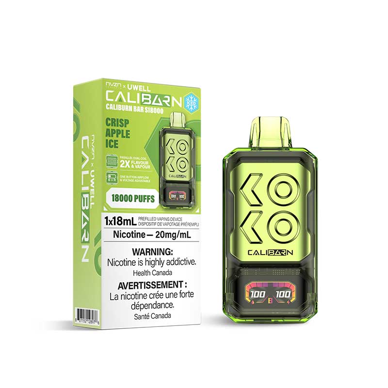 NVZN Caliburn Bar 18K Disposable - Crisp Apple - Bay Vape Canada