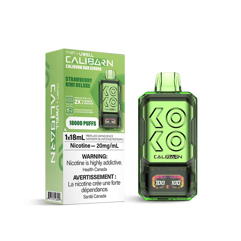 NVZN Caliburn Bar 18K Disposable - Strawberry Kiwi Deluxe - Bay Vape Canada