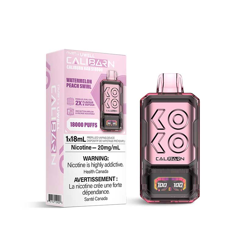 NVZN Caliburn Bar 18K Disposable - Watermelon Peach Swirl - Bay Vape Canada