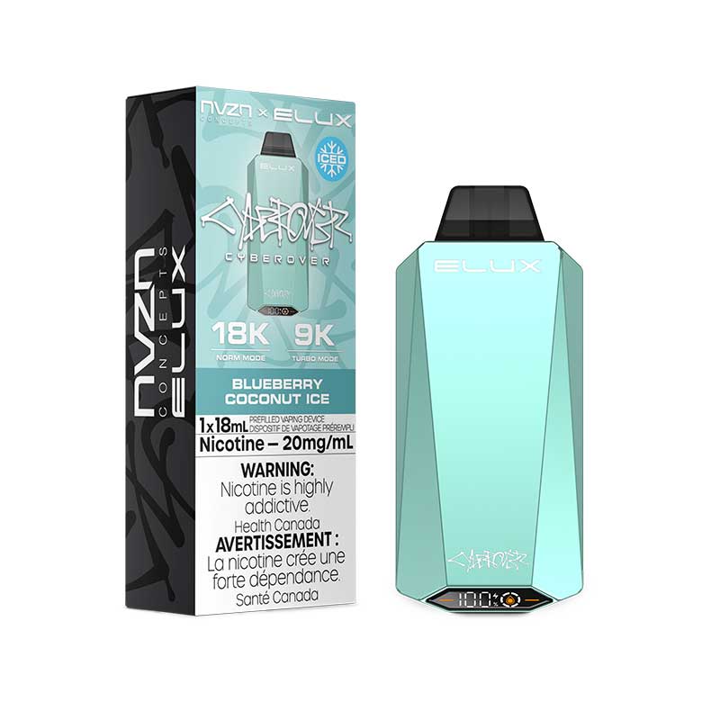 NVZN Elux Cyberover 18K Disposable - Blueberry Coconut Ice - Bay Vape Canada