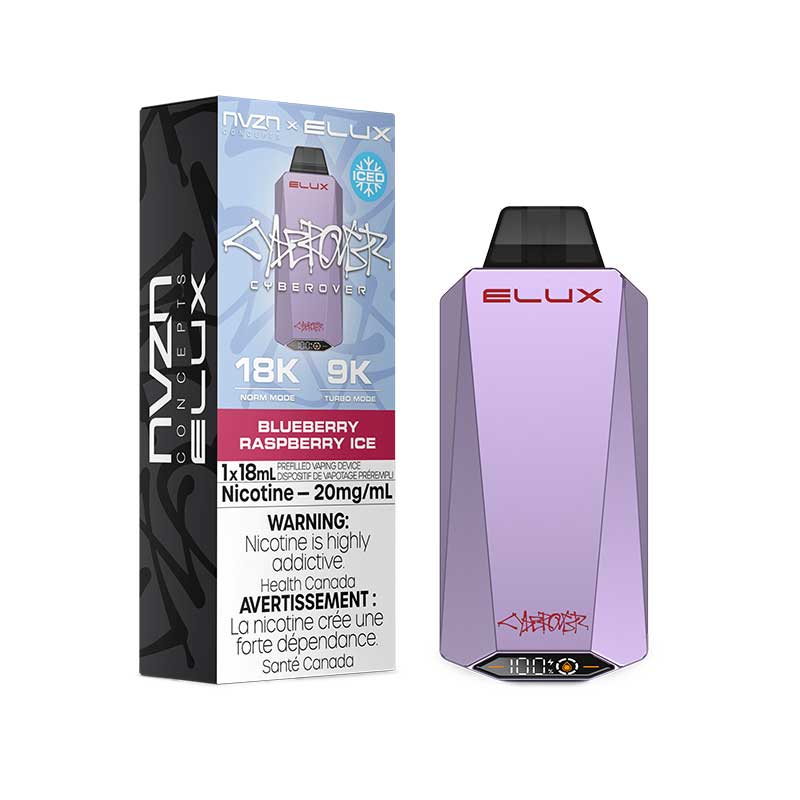 NVZN Elux Cyberover 18K Disposable - Blueberry Raspberry Ice - Bay Vape Canada