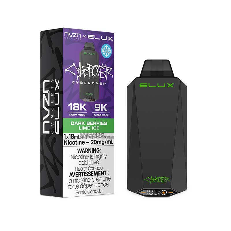 NVZN Elux Cyberover 18K Disposable - Dark Berries Lime Ice - Bay Vape Canada