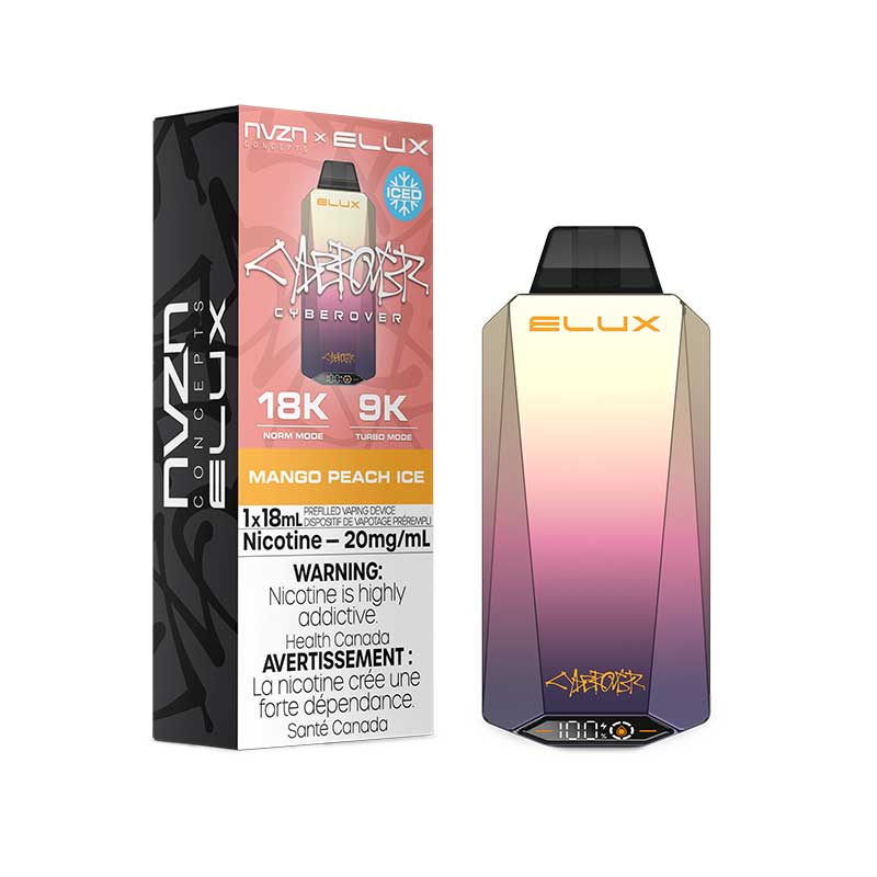 NVZN Elux Cyberover 18K Disposable - Mango Peach Ice - Bay Vape Canada
