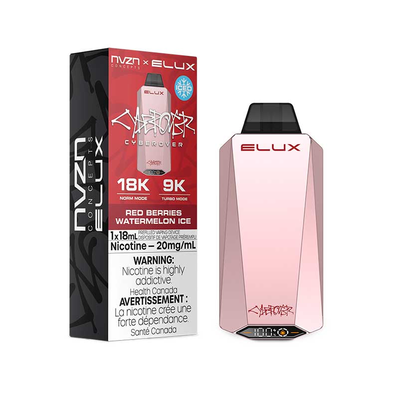 NVZN Elux Cyberover 18K Disposable - Red Berries Watermelon Ice - Bay Vape Canada