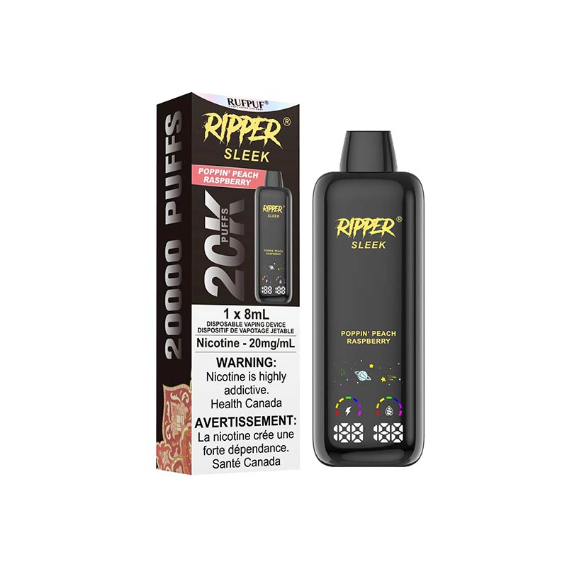 Ripper Sleek 20K Disposable - Poppin' Peach Raspberry (ON) - Bay Vape