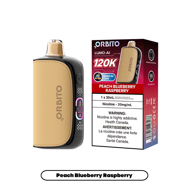 ORBITO Lumo-AI 120K Disposable - Peach Blueberry Raspberry - Bay Vape