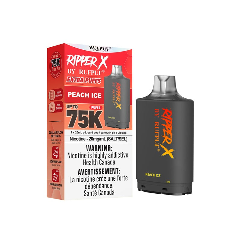 Ripper X Pod by Rufpuf 75K - Peach Ice - Bay Vape Canada